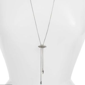 Kendra Scott Silver and Black Lariat Necklace